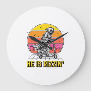 Grappige Reaper Scooter Vintage Sunset Shirt Ontwe Grote Klok