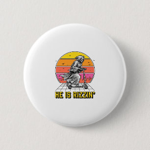 Grappige Reaper Scooter Vintage Sunset Shirt Ontwe Ronde Button 5,7 Cm