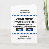 Grappige Reboot 2020 Computer Geek Virus Kerstmis Feestdagen Kaart (Voorkant)