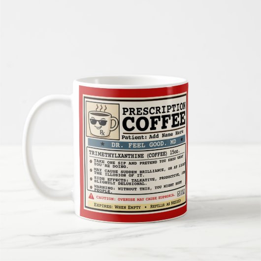 Grappige recepten RX koffie aanpasbare mok (Links)