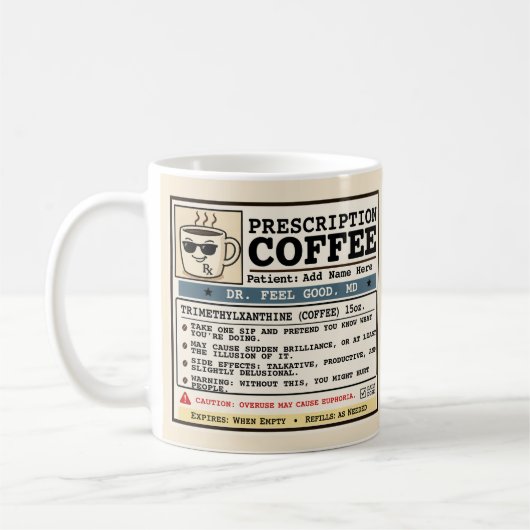 Grappige recepten RX koffie aanpasbare mok (Links)