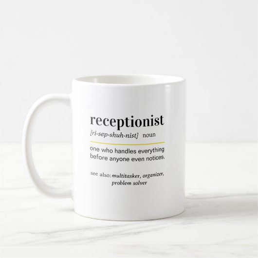 Grappige Receptioniste Definitie Cadeau Koffiemok (Links)