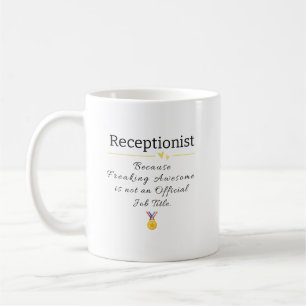 Grappige receptionistische waardering koffiemok