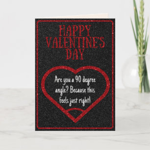 Grappige rechte hoek wiskunde grap glitter Valenti Kaart