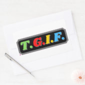 grappige rechthoekige sticker "TGIF" (Envelop)