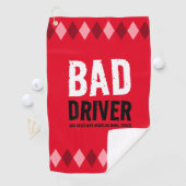 Grappige Red Argyle Bad Driver ... Golfhanddoek (Insitu)