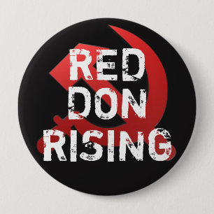 Grappige "Red Don Rising" met Russische sikkel Ronde Button 4,0 Cm
