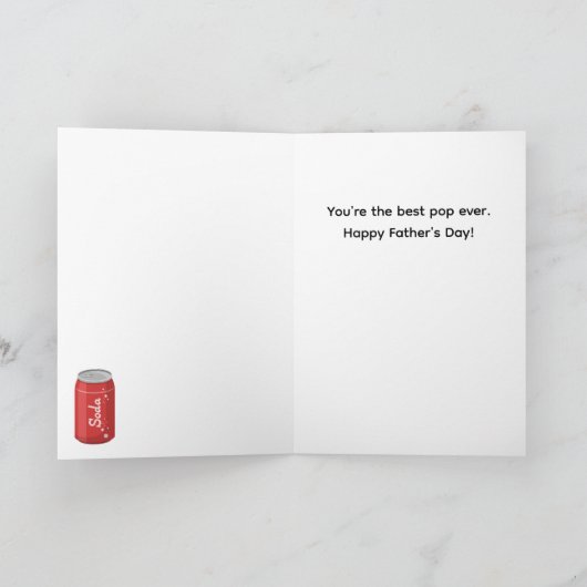 Grappige Red Soda Pop Pun Vaderdag Kaart (Binnen)