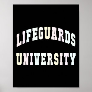 Grappige reddingsbrigade Universiteit strandtrip z Poster