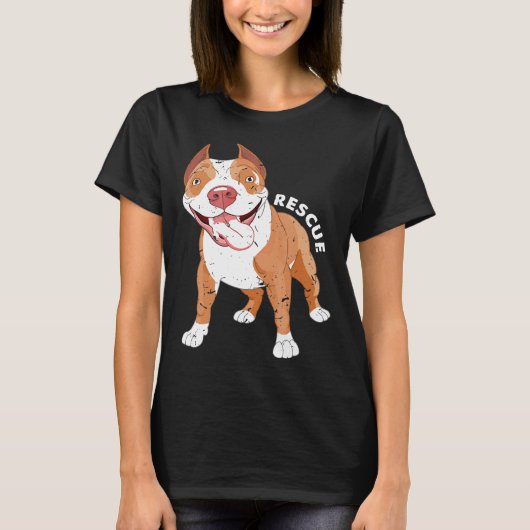 Grappige reddingshond pitbull mam kostuum adoptie t-shirt (Voorkant)