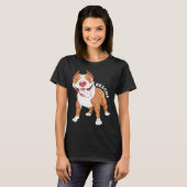 Grappige reddingshond pitbull mam kostuum adoptie t-shirt (Voorkant volledig)