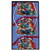 Grappige Reddingshonden in Santa Hats Kerst Abstra Klein Cadeauzakje (Achterkant)