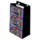 Grappige Reddingshonden in Santa Hats Kerst Abstra Klein Cadeauzakje (Achterkant Gekanteld)