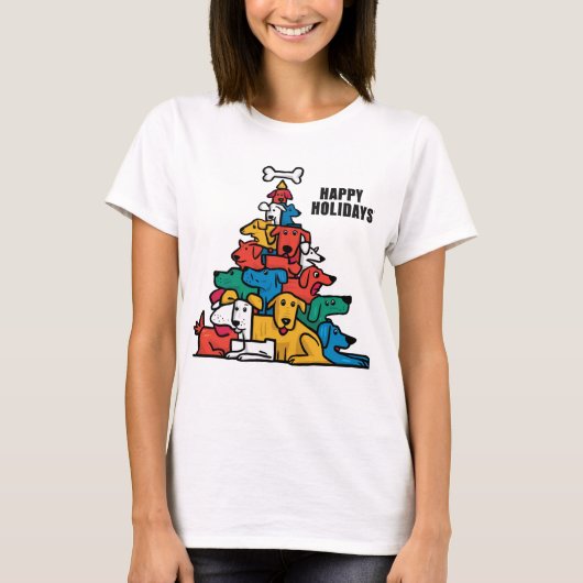 Grappige Reddingshonden Kerstboom Abstract T-shirt (Voorkant)
