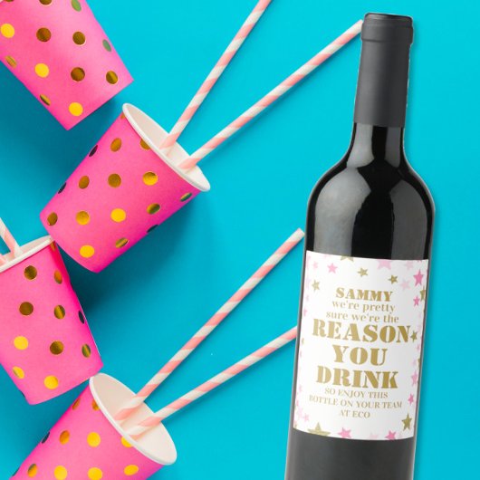 Grappige reden drink Boss Appreciation Gift Wijn Etiket