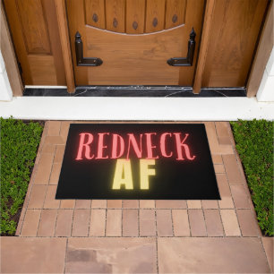 Grappige Redneck AF Neon Deurmat