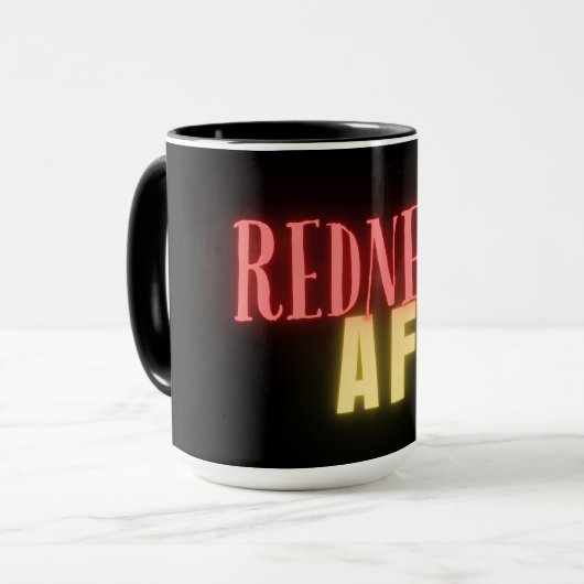 Grappige Redneck AF Neon Persoonlijk Mok (Voorkant links)