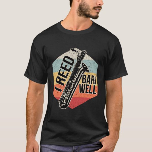 Grappige Reed Bari Goed Baritonsaxofoon speler T-shirt (Voorkant)