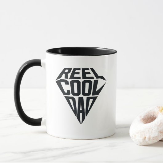Grappige Reel Cool Dad Mok | Koele Vaderdag Koffie (Met donut)