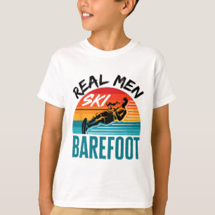 Grappige Refoot Waterskiën Skiër Echte Mannen Ski T-shirt