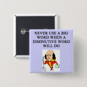 grappige regels voor schrijvers vierkante button 5,1 cm (Voorkant /achterkant)