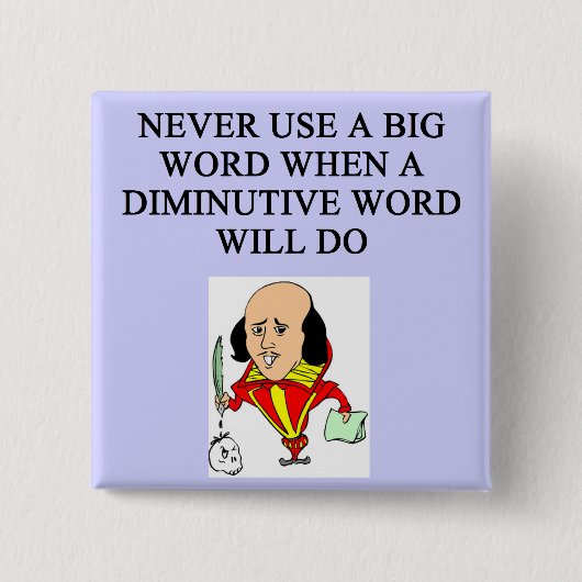 grappige regels voor schrijvers vierkante button 5,1 cm (Voorkant)