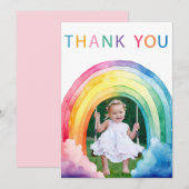 Grappige Regenboog Boog Foto Bedanktkaart Kaart (Voorkant / Achterkant)