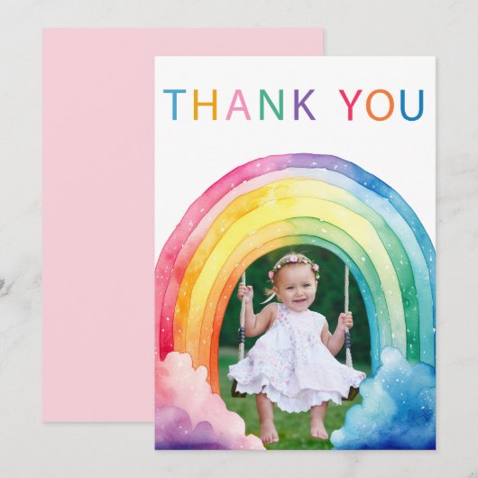 Grappige Regenboog Boog Foto Bedanktkaart Kaart (Voorkant / Achterkant)