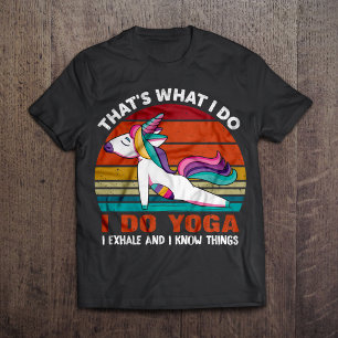 Grappige Regenboog Eenhoorn Yoga T-shirt