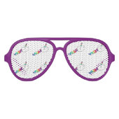 Grappige regenboog eenhoorn zwemmen sperma aviator zonnebril (Voorkant)