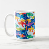 Grappige regenboog haai verjaardag ballon party Fa Koffiemok (Links)