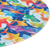 Grappige regenboog haai verjaardag ballon party Fa Snijplank (Hoek)