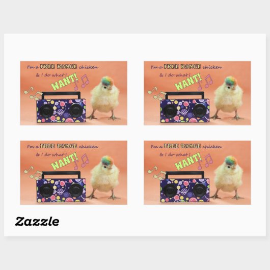 Grappige regenboog kip Stickers (Vel)