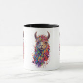 Grappige regenboog lama schilderij mok (Midden)