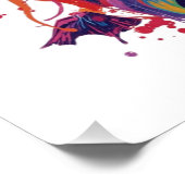 Grappige regenboog lama schilderij perfect poster (Hoek)