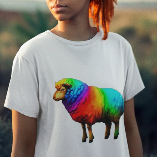 Grappige Regenboog Schapen T-shirt
