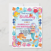 Grappige regenboog zeemeermin octopus ster verjaar save the date (Voorkant)