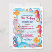 Grappige regenboog zeemeermin octopus ster verjaar save the date (Voorkant)