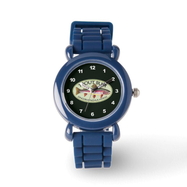 Grappige regenboogforel horloge (Voorkant)
