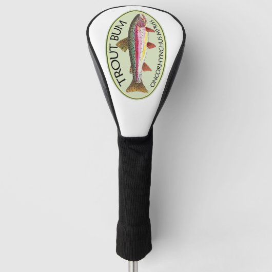 Grappige Regenboogforel Visverslaafde Visserij Golfheadcover (Voorkant)