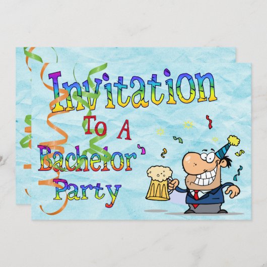 Grappige Regenboogtekst Bachelorfeest Kaart (Voorkant / Achterkant)