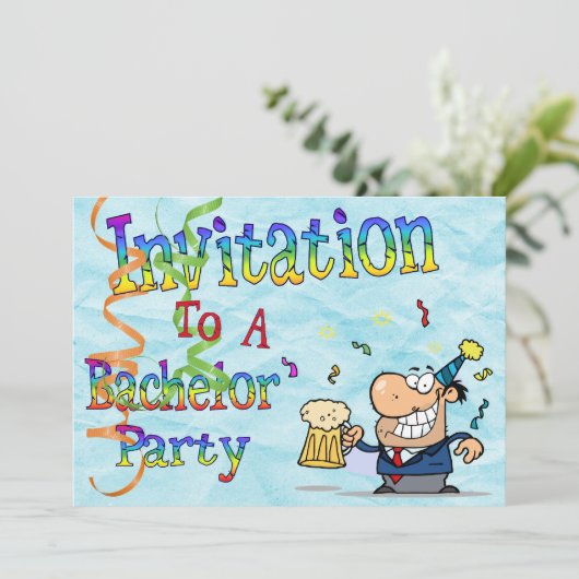 Grappige Regenboogtekst Jonggezellenfeest Kaart (Staand voorkant)