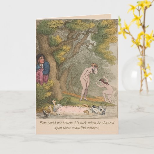 Grappige Regency Stijl Dachshund Blanke Kaart (Gele Bloem)