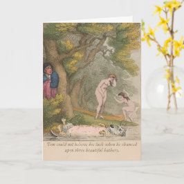 Grappige Regency Style Teckel Blank Kaart