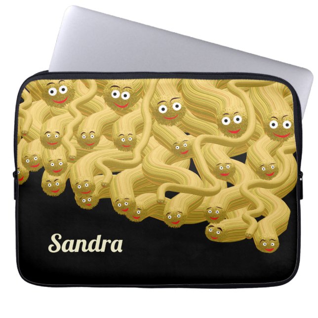 Grappige regenwormen laptop sleeve (Voorkant)