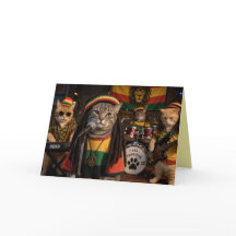 Grappige Reggae Kat Wenskaart