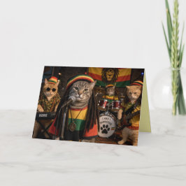 Grappige Reggae Kat Wenskaart Kaart