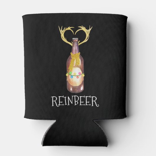 Grappige Reinbeer Bier Liefhebber Kerstmis Blikjeskoeler (Achterkant)
