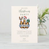 Grappige Reinbeer Kerstmis Kaart (Staand voorkant)