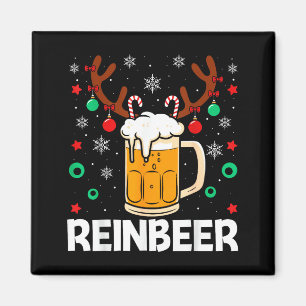Grappige Reinbeer Winedeer Bier Wijn Matchende Kop Magneet